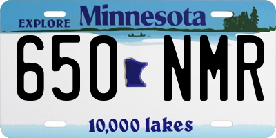 MN license plate 650NMR