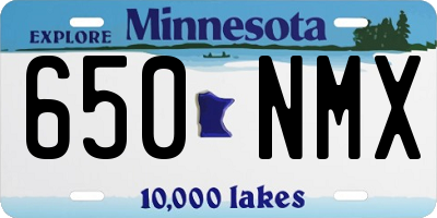 MN license plate 650NMX