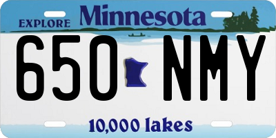 MN license plate 650NMY