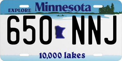 MN license plate 650NNJ