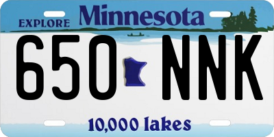 MN license plate 650NNK