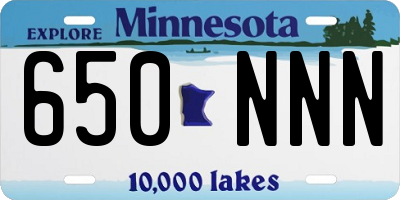 MN license plate 650NNN