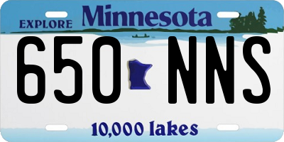 MN license plate 650NNS