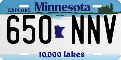 MN license plate 650NNV