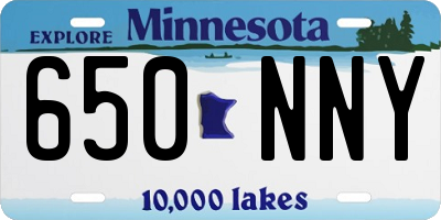 MN license plate 650NNY