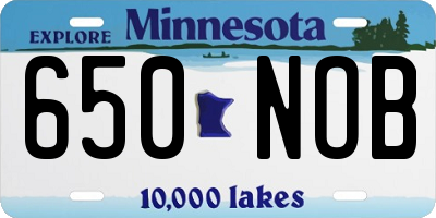 MN license plate 650NOB