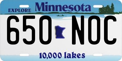 MN license plate 650NOC