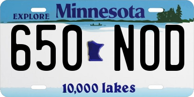 MN license plate 650NOD