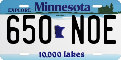 MN license plate 650NOE