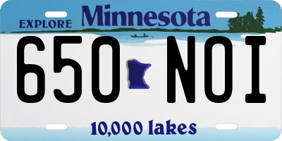 MN license plate 650NOI