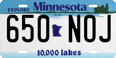 MN license plate 650NOJ