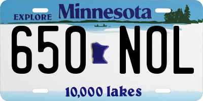 MN license plate 650NOL