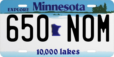 MN license plate 650NOM