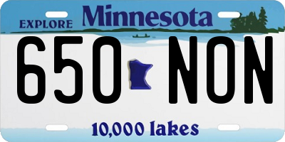 MN license plate 650NON