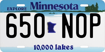 MN license plate 650NOP