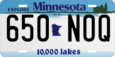 MN license plate 650NOQ