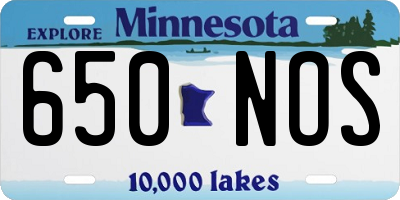 MN license plate 650NOS