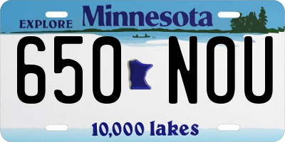 MN license plate 650NOU