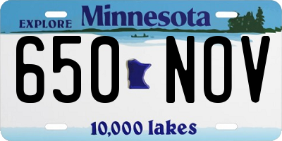 MN license plate 650NOV