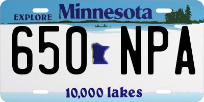 MN license plate 650NPA