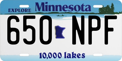 MN license plate 650NPF