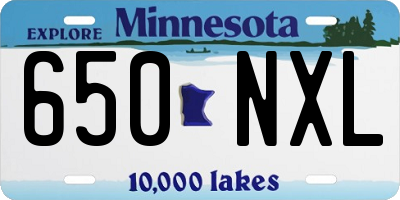 MN license plate 650NXL