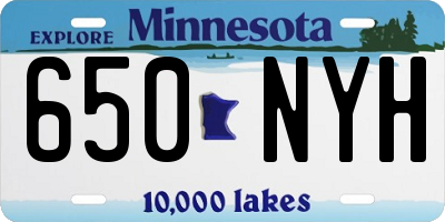 MN license plate 650NYH