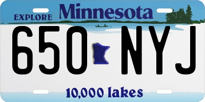 MN license plate 650NYJ