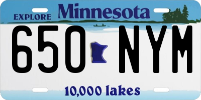 MN license plate 650NYM