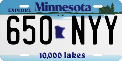 MN license plate 650NYY