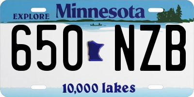 MN license plate 650NZB