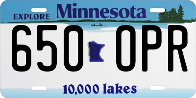MN license plate 650OPR