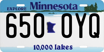 MN license plate 650OYQ
