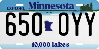 MN license plate 650OYY