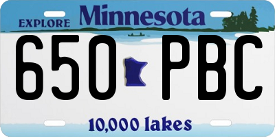 MN license plate 650PBC