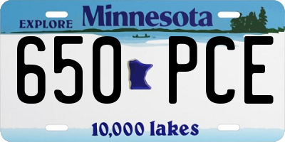 MN license plate 650PCE