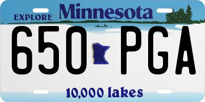 MN license plate 650PGA