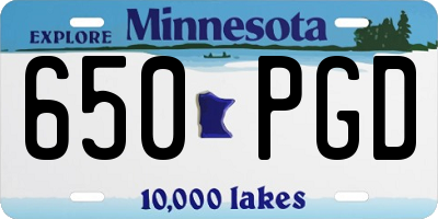 MN license plate 650PGD