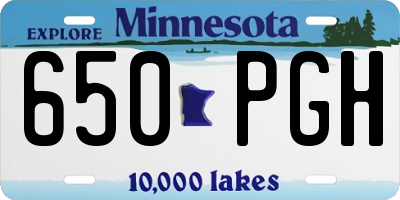 MN license plate 650PGH