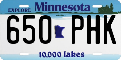 MN license plate 650PHK