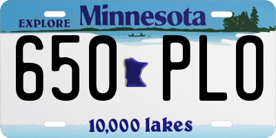 MN license plate 650PLO