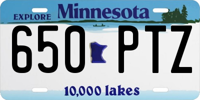 MN license plate 650PTZ