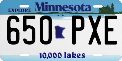 MN license plate 650PXE