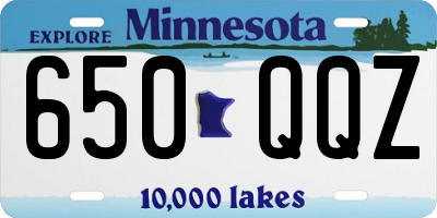 MN license plate 650QQZ