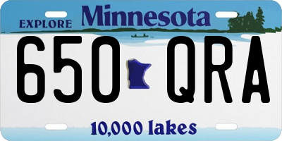 MN license plate 650QRA