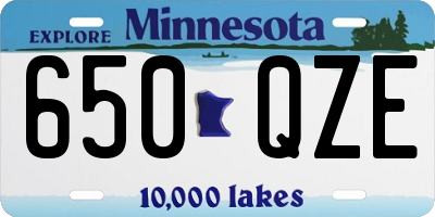MN license plate 650QZE