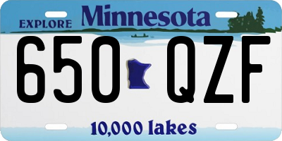 MN license plate 650QZF