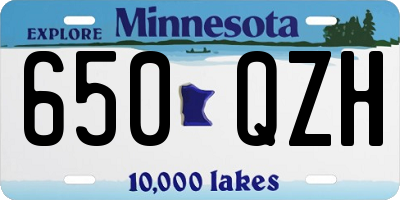 MN license plate 650QZH