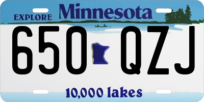 MN license plate 650QZJ