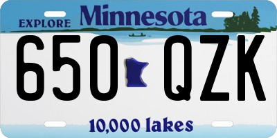 MN license plate 650QZK